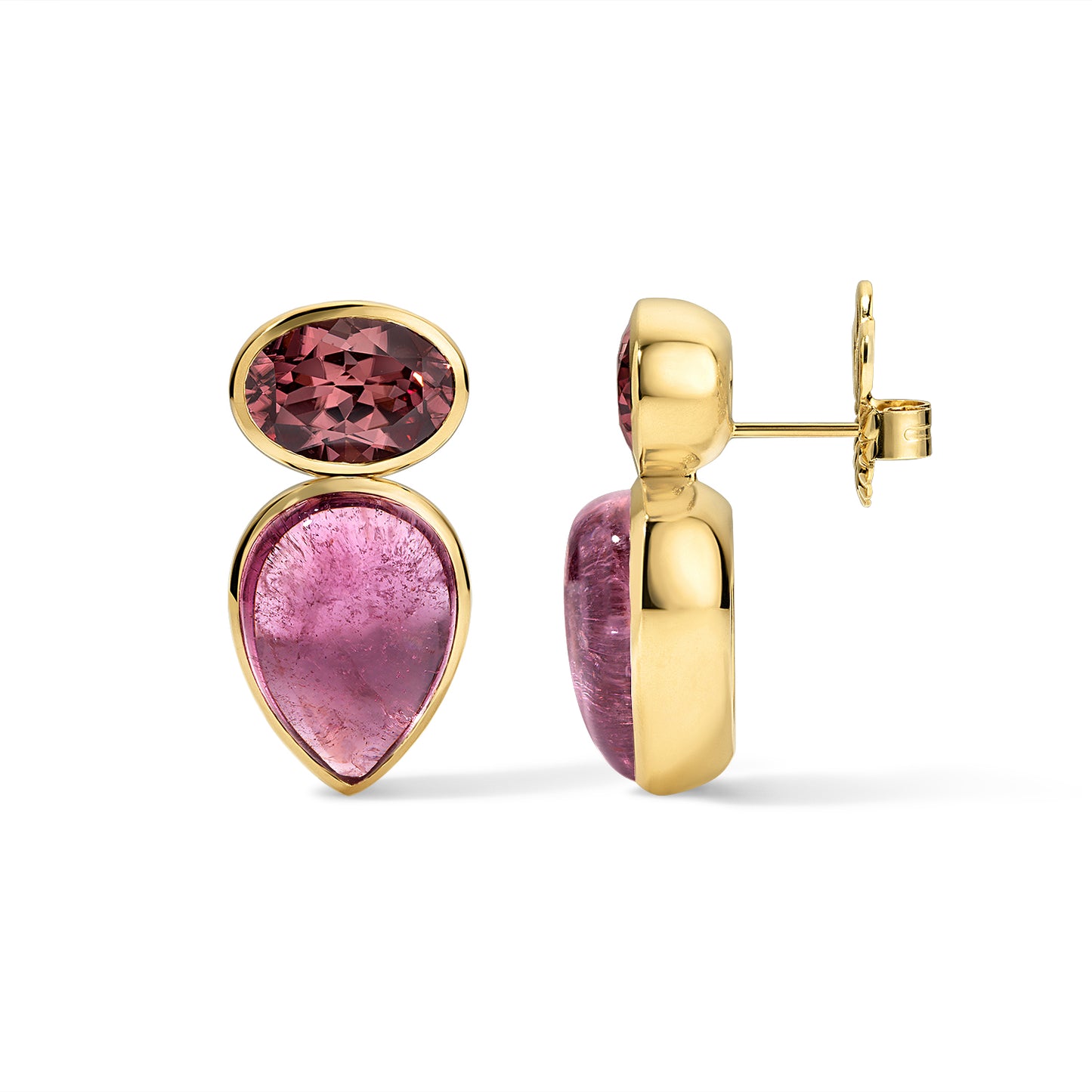 Aidala Earrings 10.29tcw Rose Zircon 9.46tcw Pink Tourmaline
