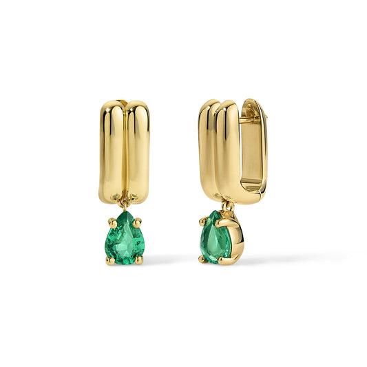 Anna Drop Huggies 1.10tcw Emerald Pears
