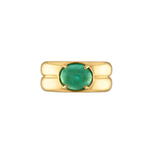 2.00ct Emerald Oval Cabochon Anna Ring