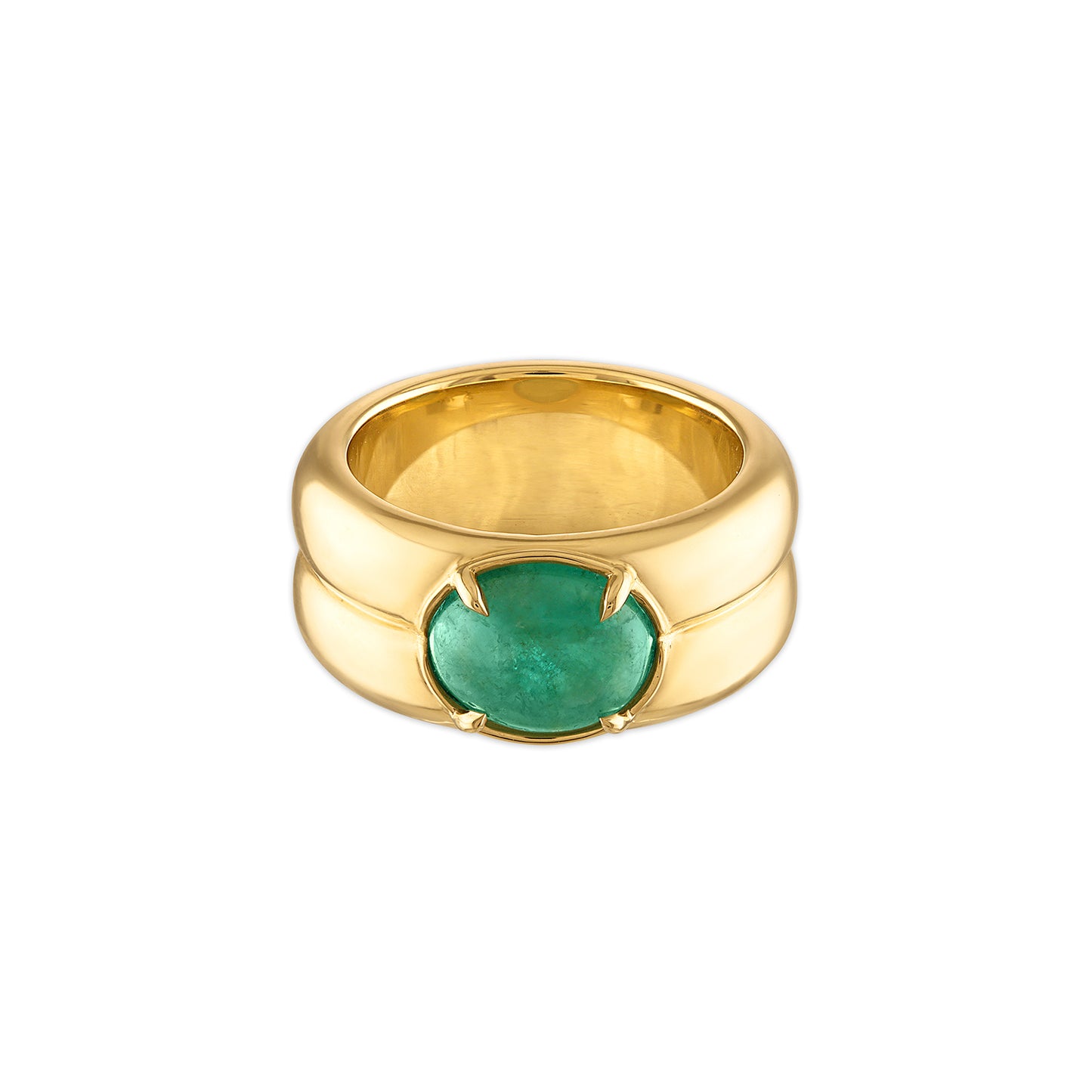 2.00ct Emerald Oval Cabochon Anna Ring