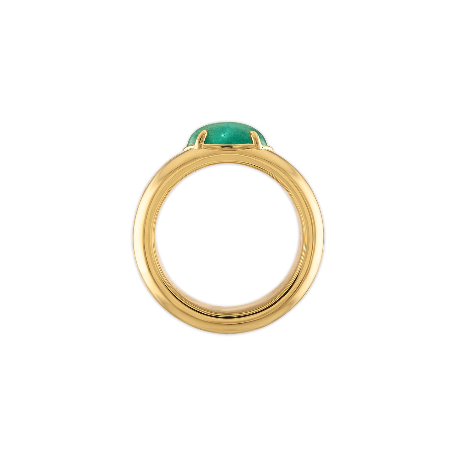 2.00ct Emerald Oval Cabochon Anna Ring