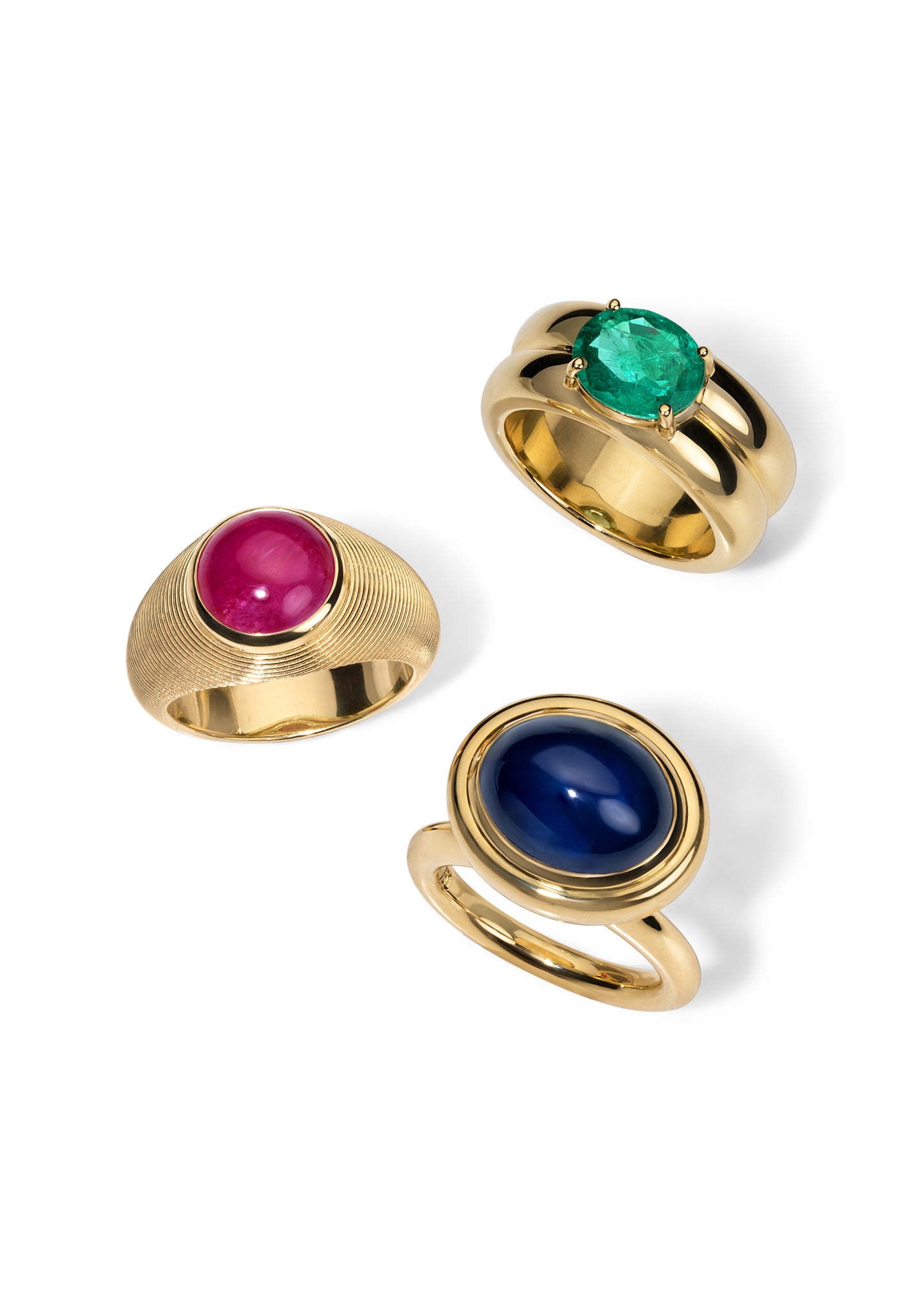 5.43ct Ruby Cabochon Cymbal Ring