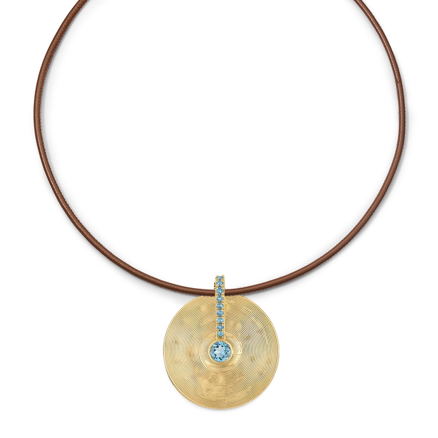 Medium Cymbal Pendant - Aquamarine