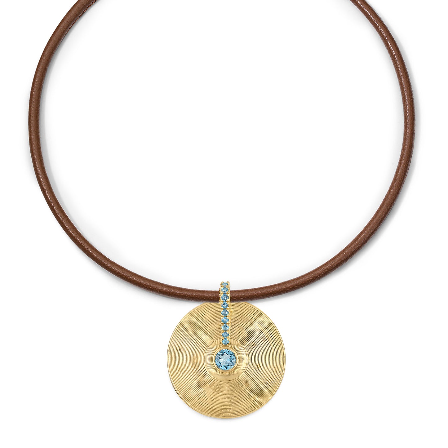 Medium Cymbal Pendant - Aquamarine