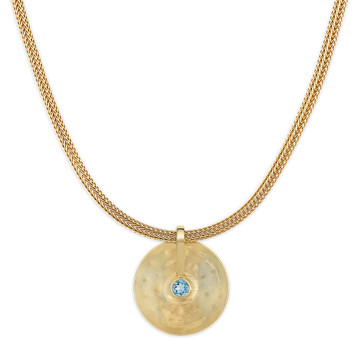 Medium Cymbal Pendant - Aquamarine
