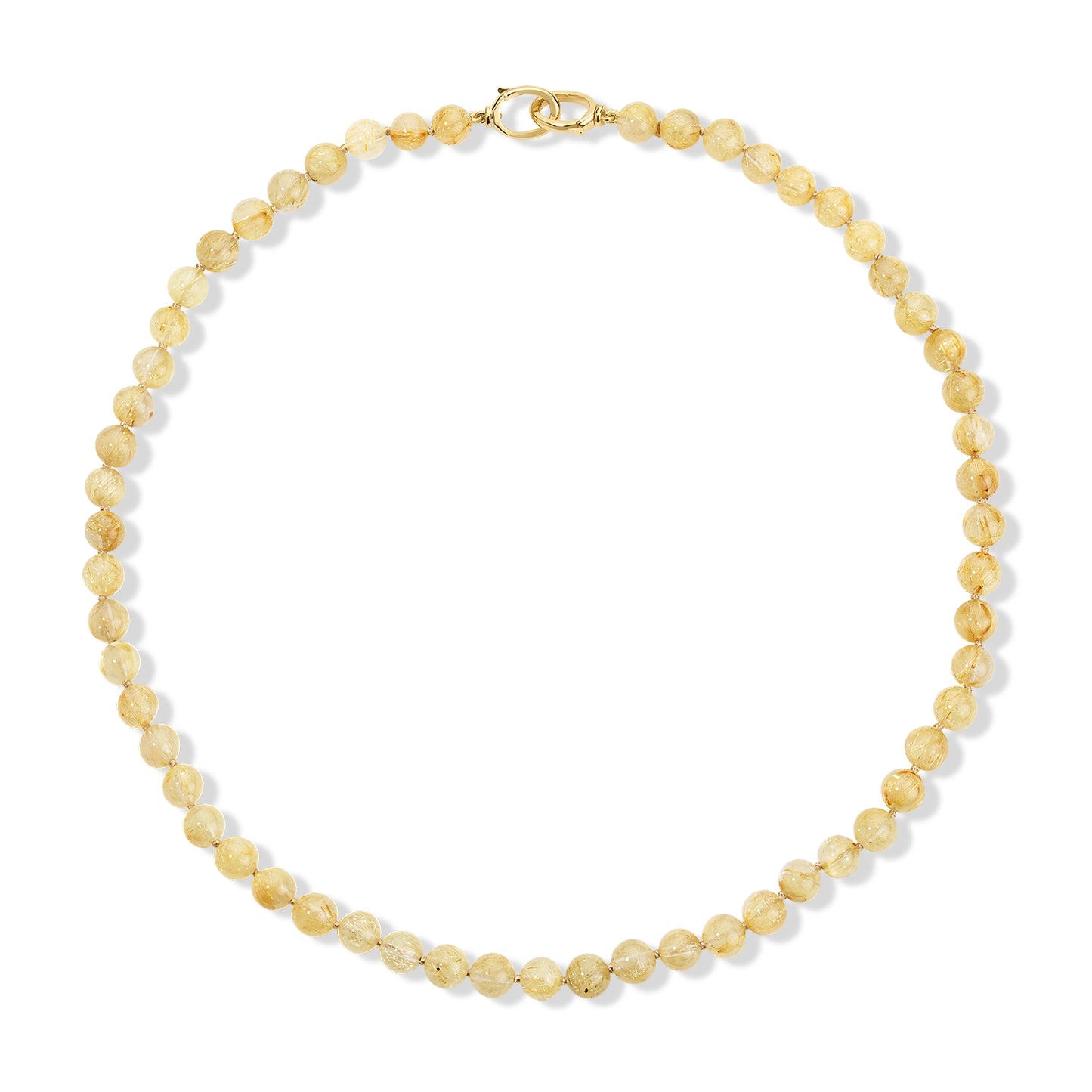 Small Rutilated Quartz Beaded Necklace with Gilda Clasps