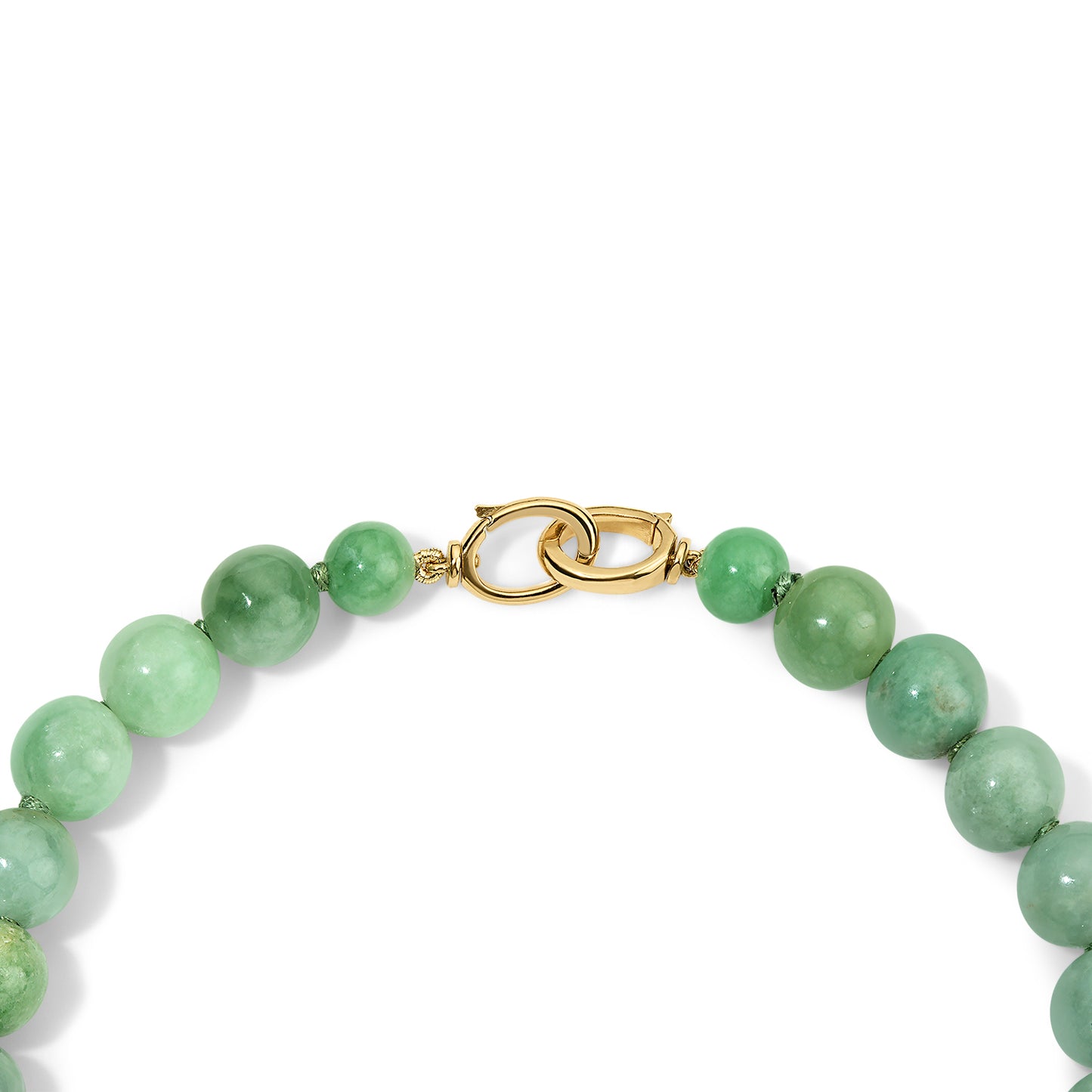 Graduated Beaded Jade Anklet with Gilda Clasps