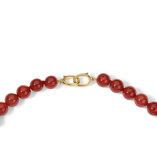 Red Agate Beaded Necklace with Gilda Clasps