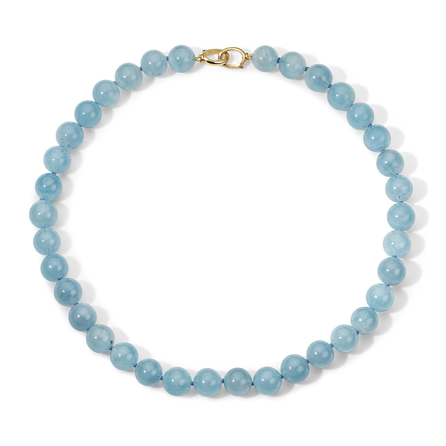Aquamarine Beaded Necklace with Gilda Clasps