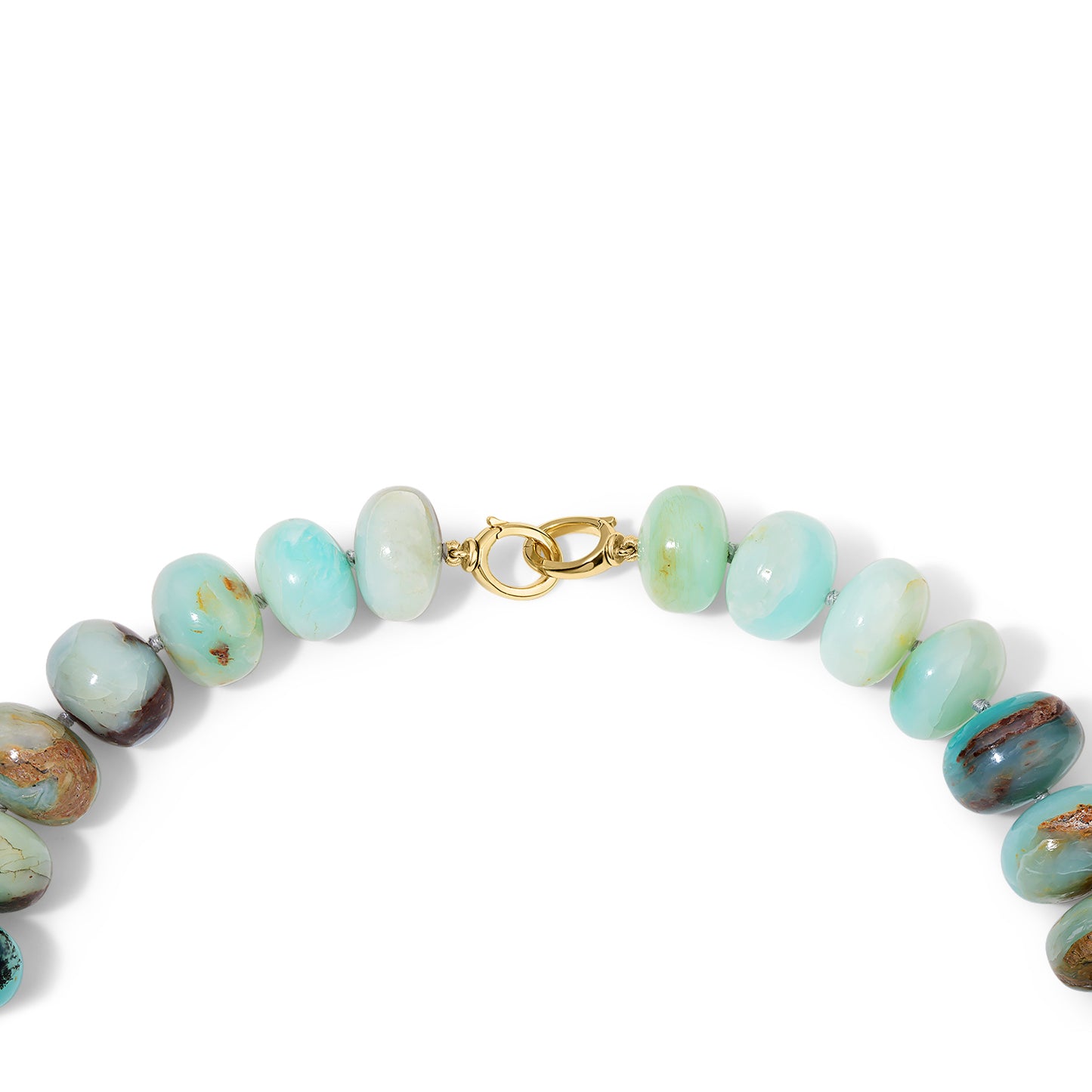 Graduated Peruvian Opals Beaded Neckalce With Gilda Clasps