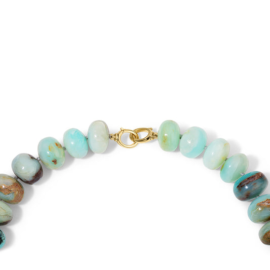 Graduated Peruvian Opals Beaded Neckalce With Gilda Clasps