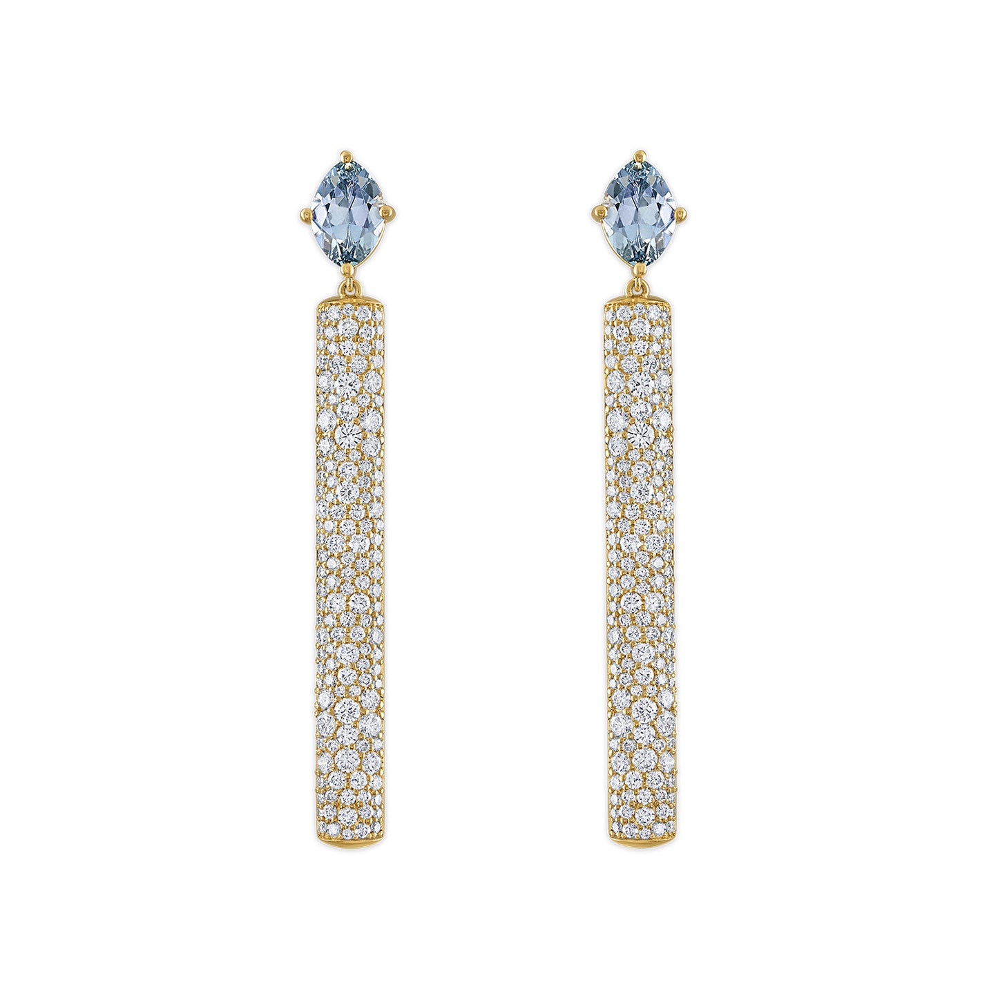 3.04ct Tanzanite and Diamond Pave Chime Earrings