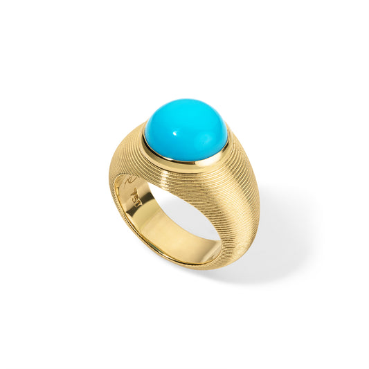 3.80ct Turquoise Cymbal Pinky Ring