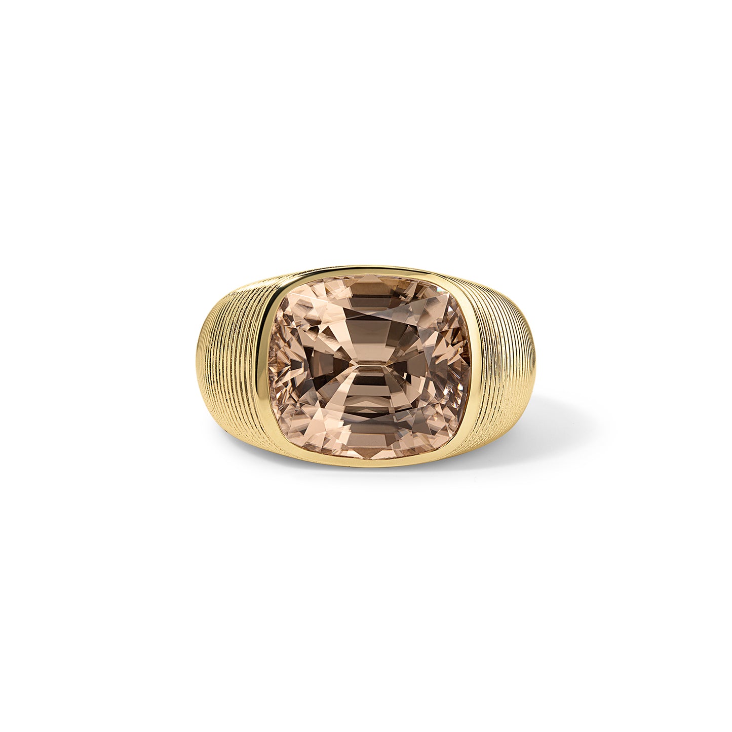 16.47ct Brown Zircon Cushion Cymbal Ring