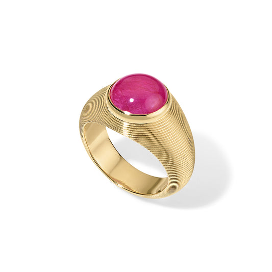 5.43ct Ruby Cabochon Cymbal Ring