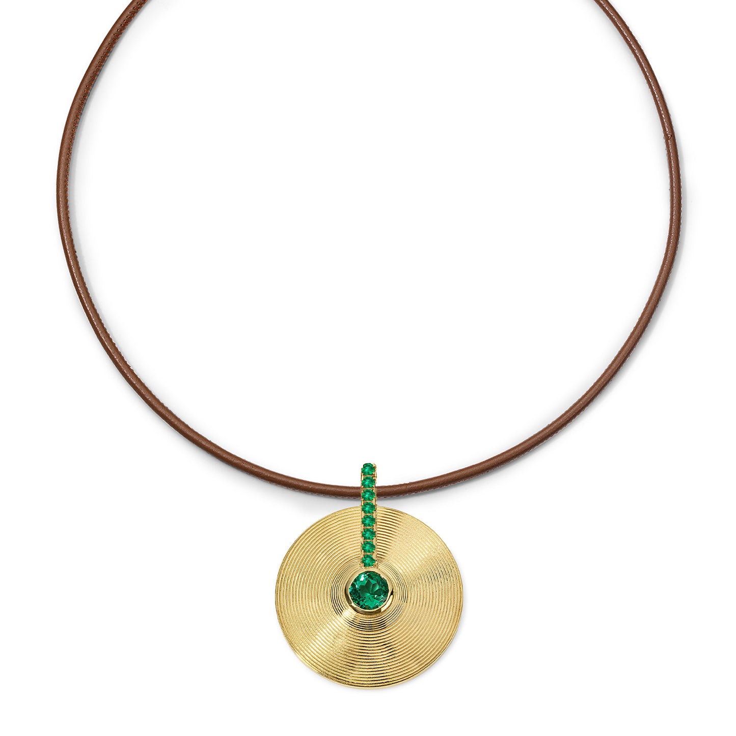 Small Cymbal Pendant - Emerald