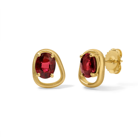Form Studs 2.83tcw Ruby Ovals