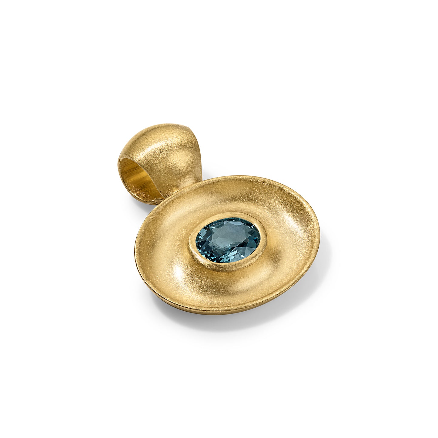 1.17ct Gray Spinel Gong Pendant
