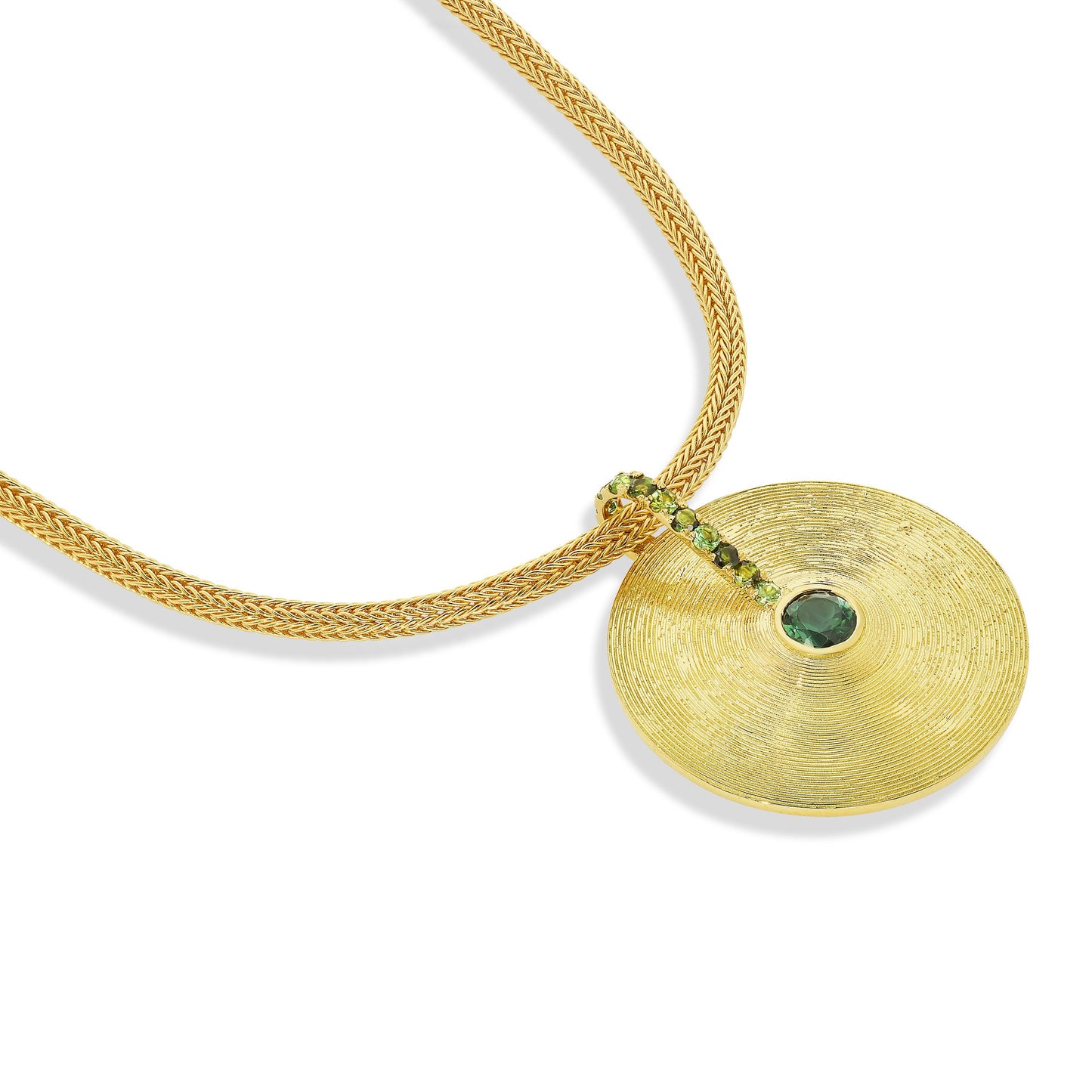 Medium Cymbal Pendant - Green Tourmaline