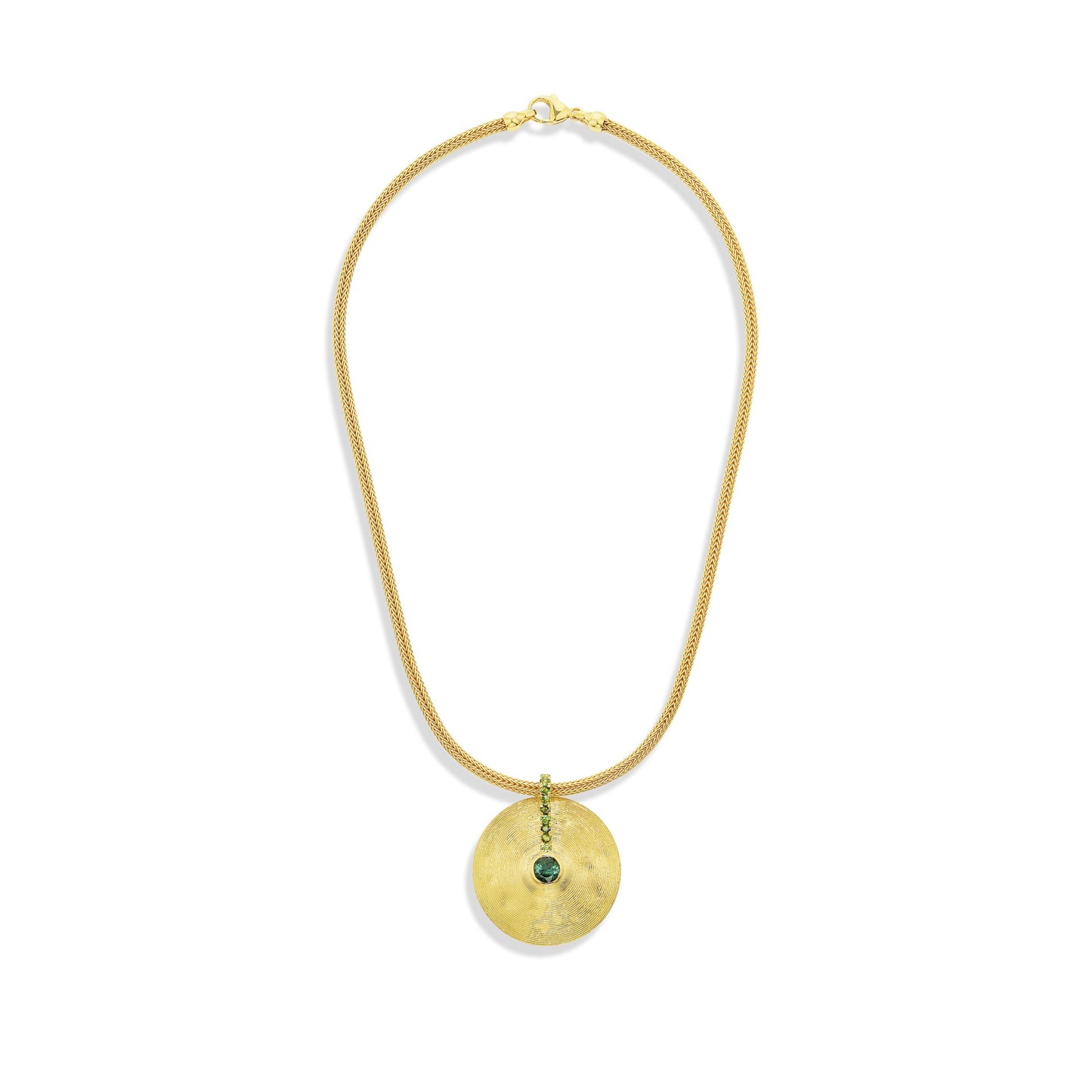 Medium Cymbal Pendant - Green Tourmaline