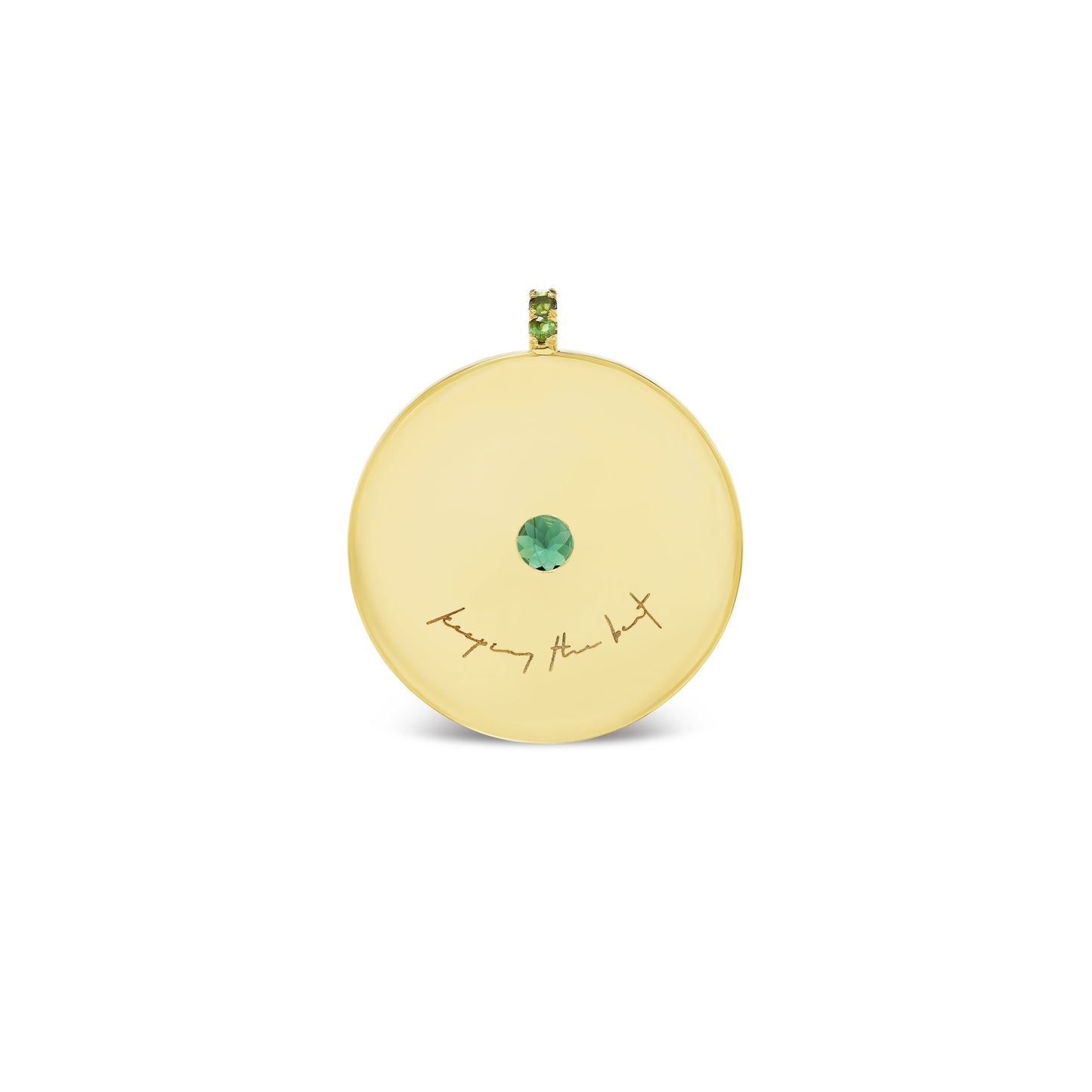 Medium Cymbal Pendant - Green Tourmaline