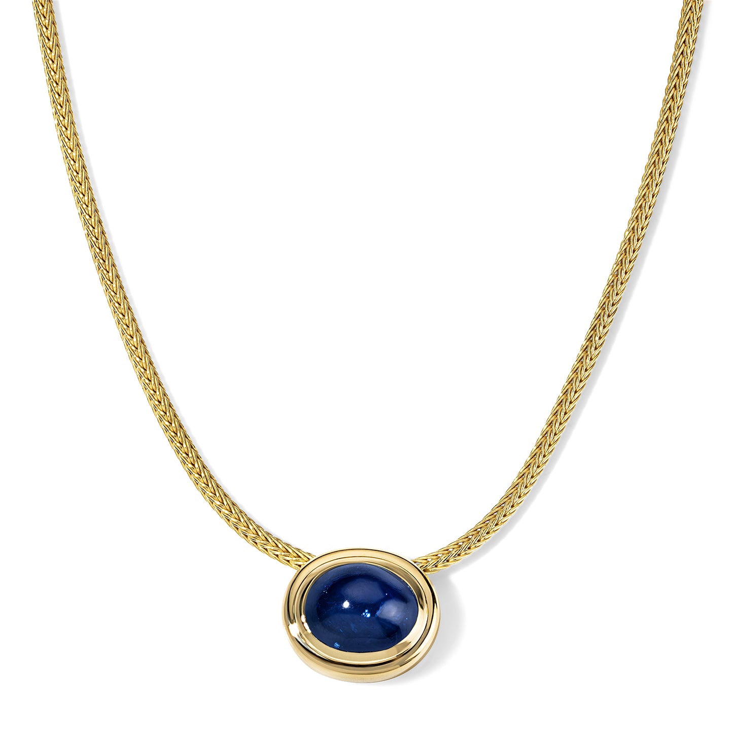 13.14ct Blue Sapphire Cabochon Josephine Necklace