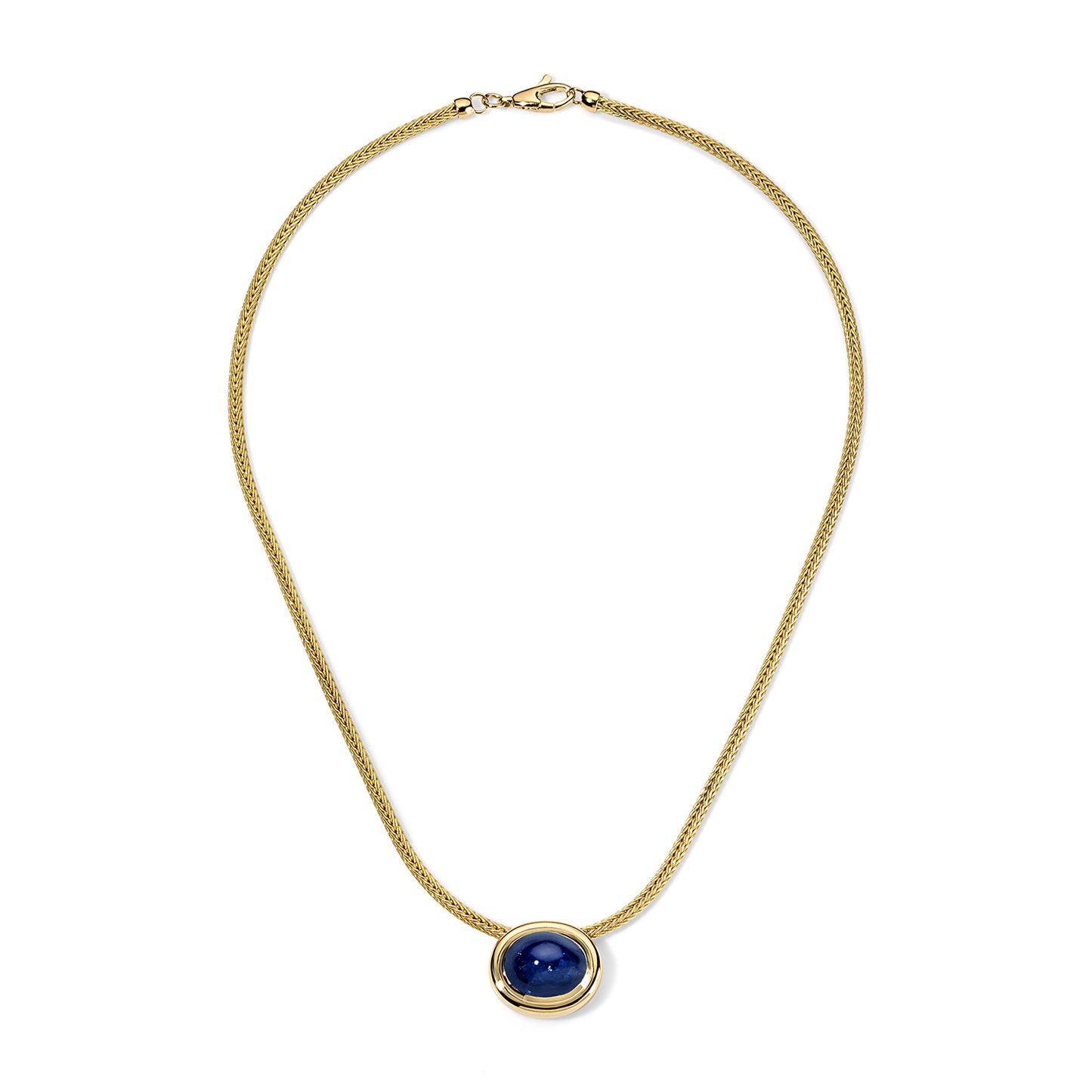 13.14ct Blue Sapphire Cabochon Josephine Necklace