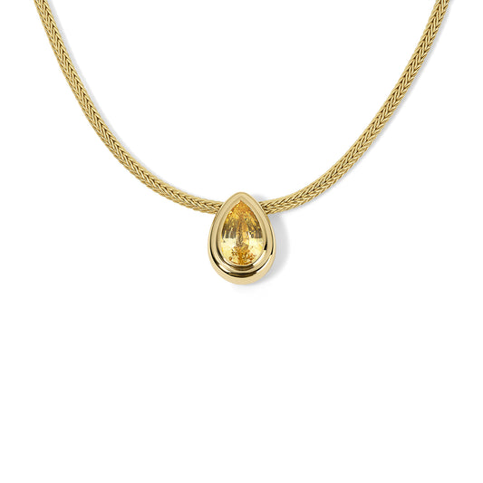 2.50ct Yellow Sapphire Pear Josephine Necklace
