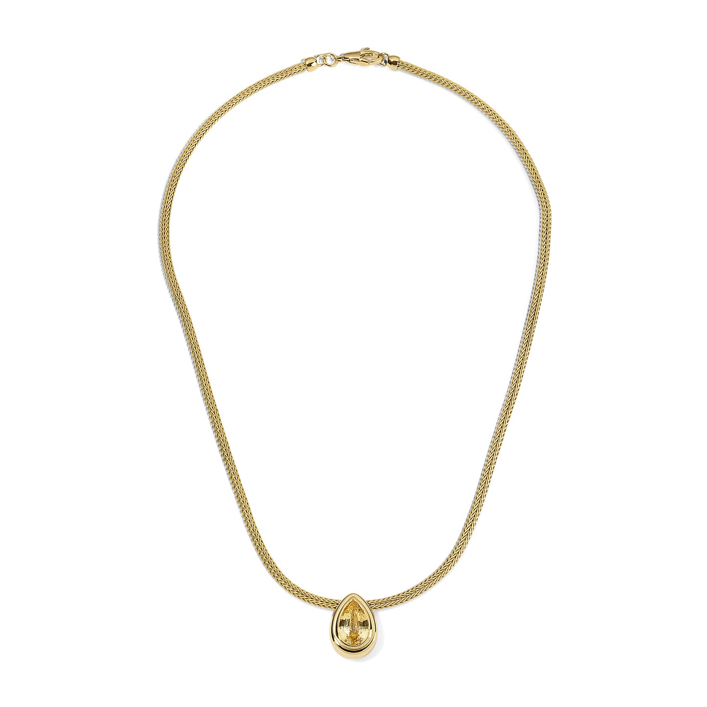 2.50ct Yellow Sapphire Pear Josephine Necklace