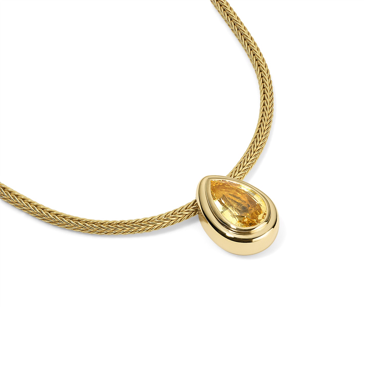 2.50ct Yellow Sapphire Pear Josephine Necklace