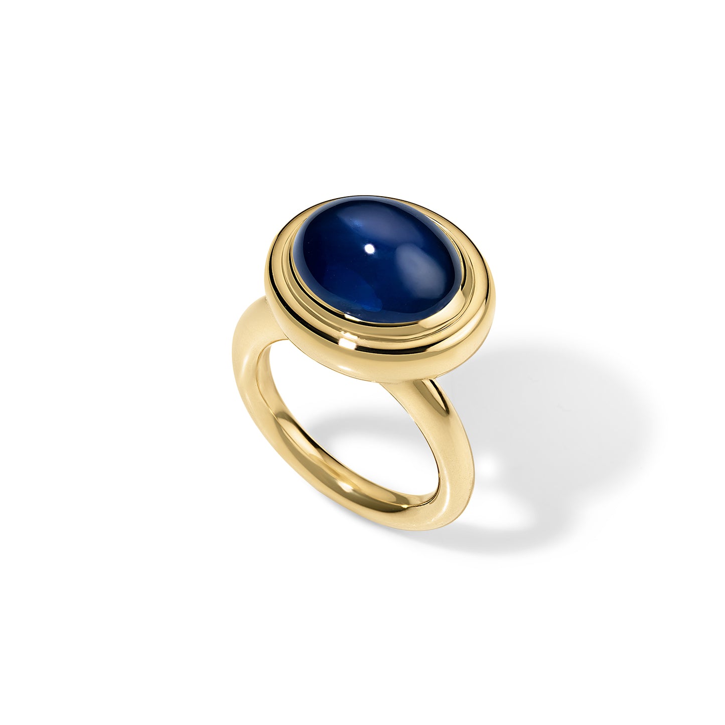 12.98ct Blue Sapphire Cabochon Josephine Ring