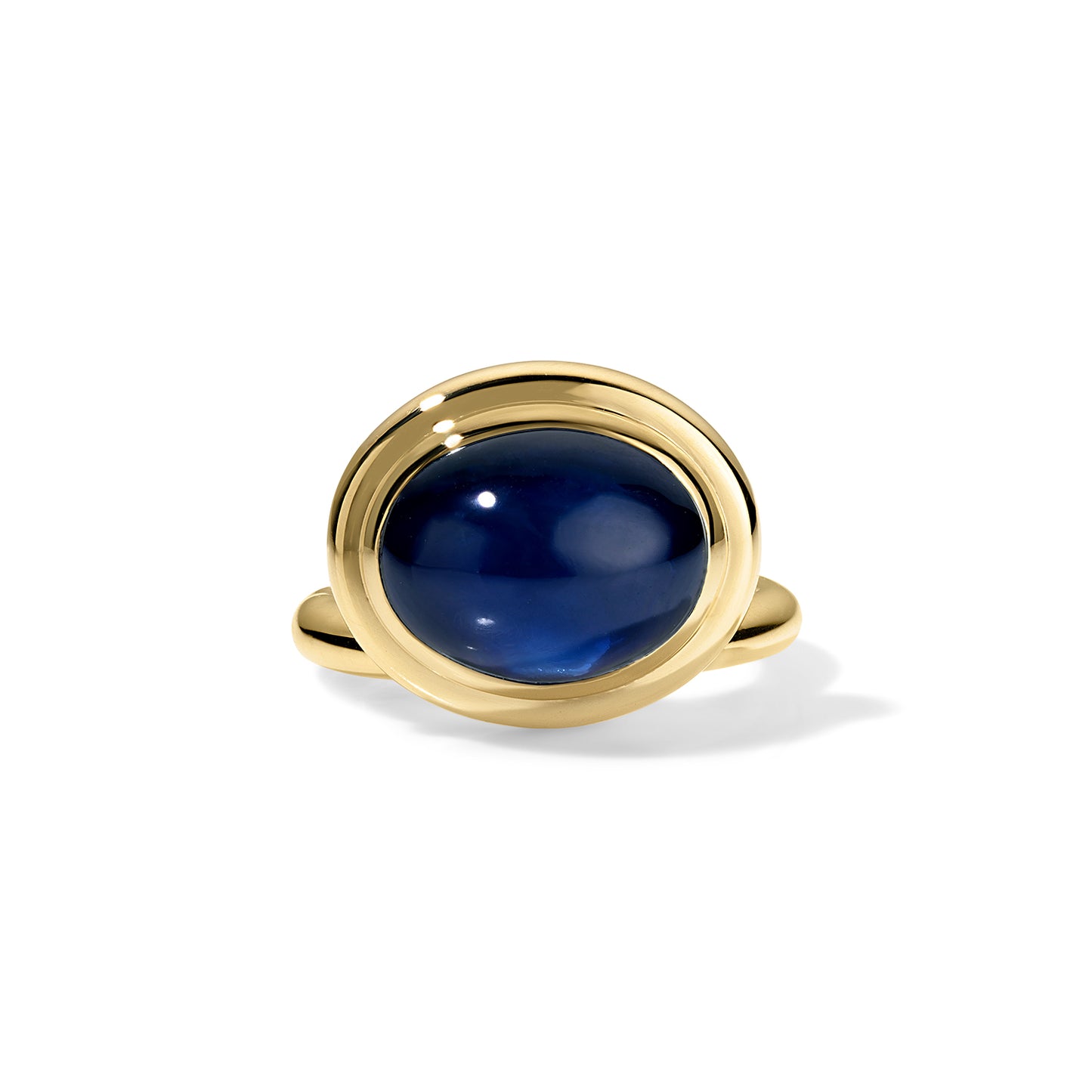 12.98ct Blue Sapphire Cabochon Josephine Ring