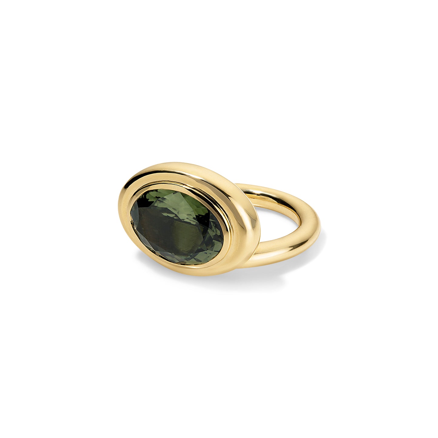 5.21ct Green Tourmaline Oval Josephine Ring