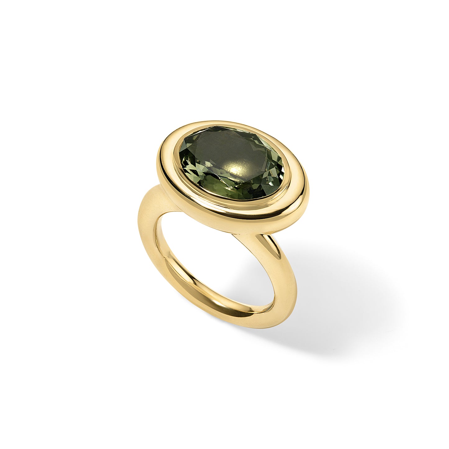 5.21ct Green Tourmaline Oval Josephine Ring
