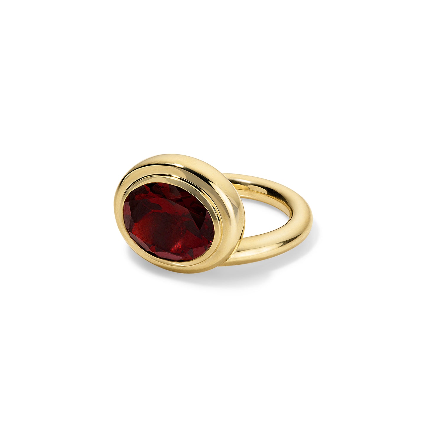 5.35ct Red Garnet Oval Josephine Ring