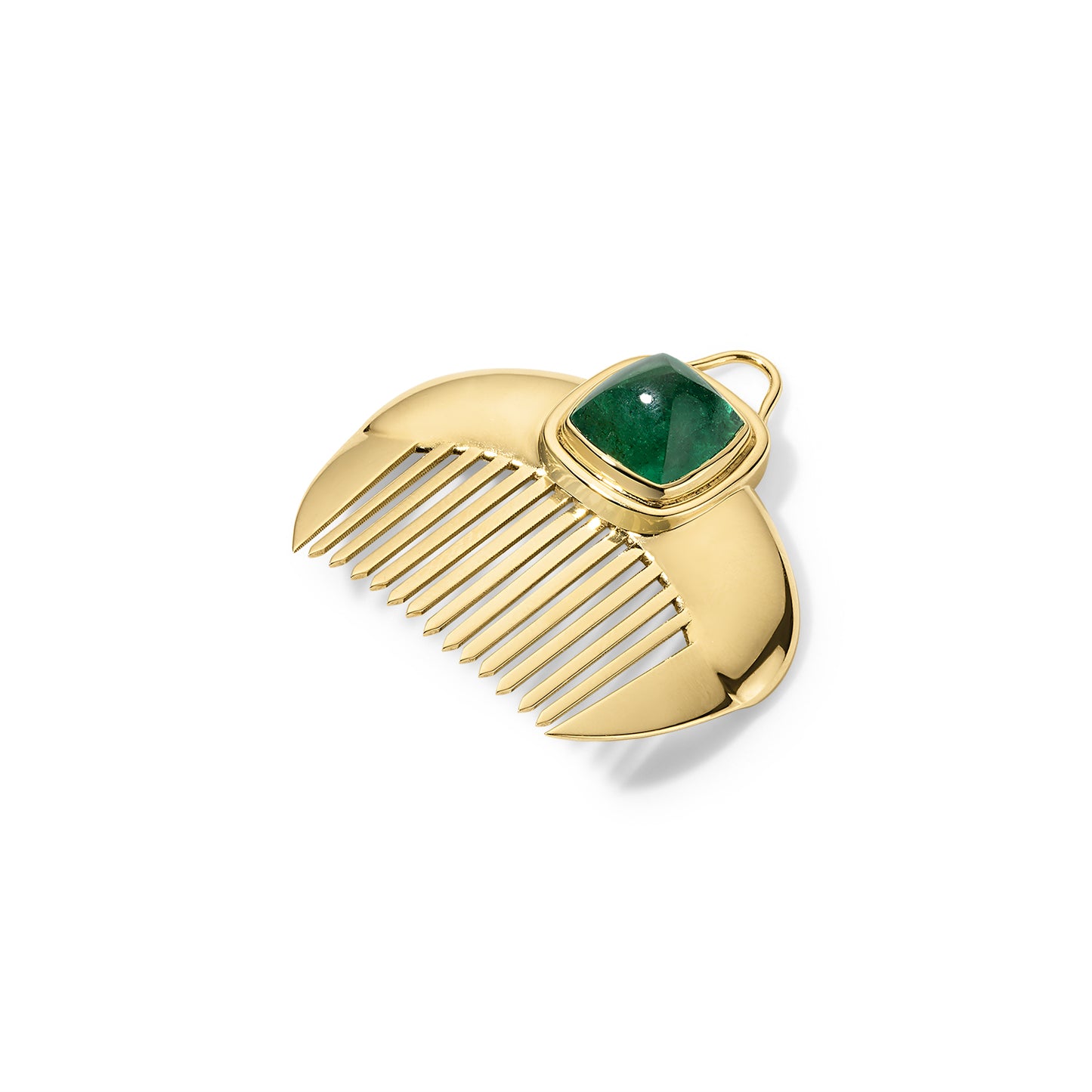 Lady Comb Necklace 4.56ct Emerald Sugarloaf