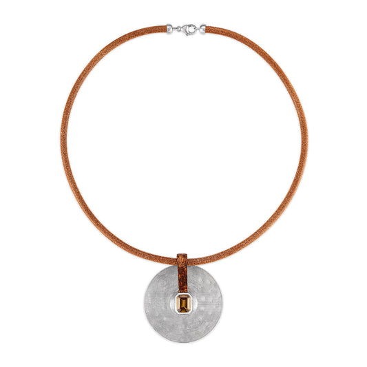 4.19ct Zircon and Rosewood Large Cymbal Pendant