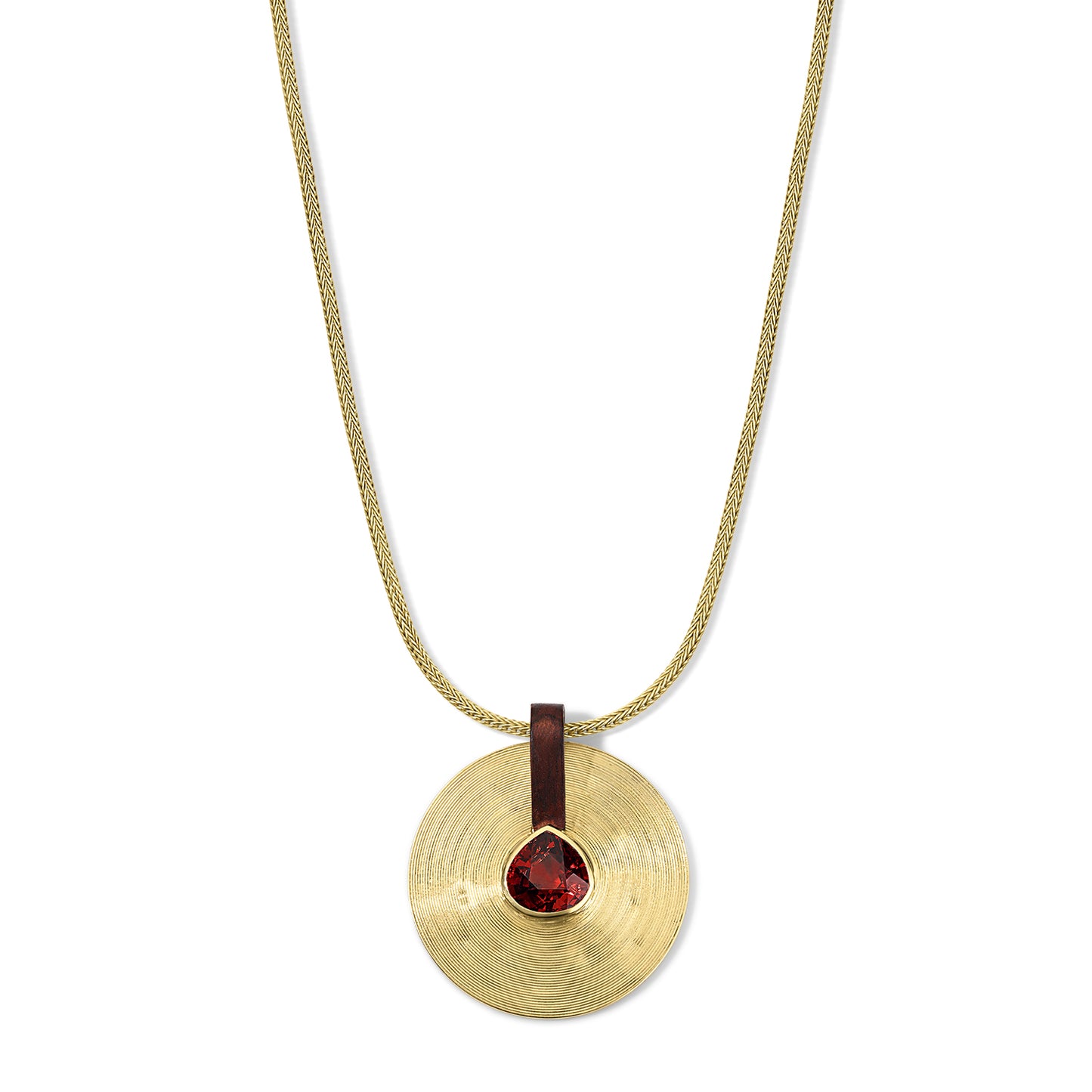 13.01ct Spessartite Garnet and Rosewood Large Cymbal Pendant