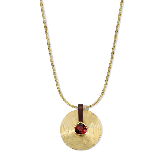 13.01ct Spessartite Garnet and Rosewood Large Cymbal Pendant
