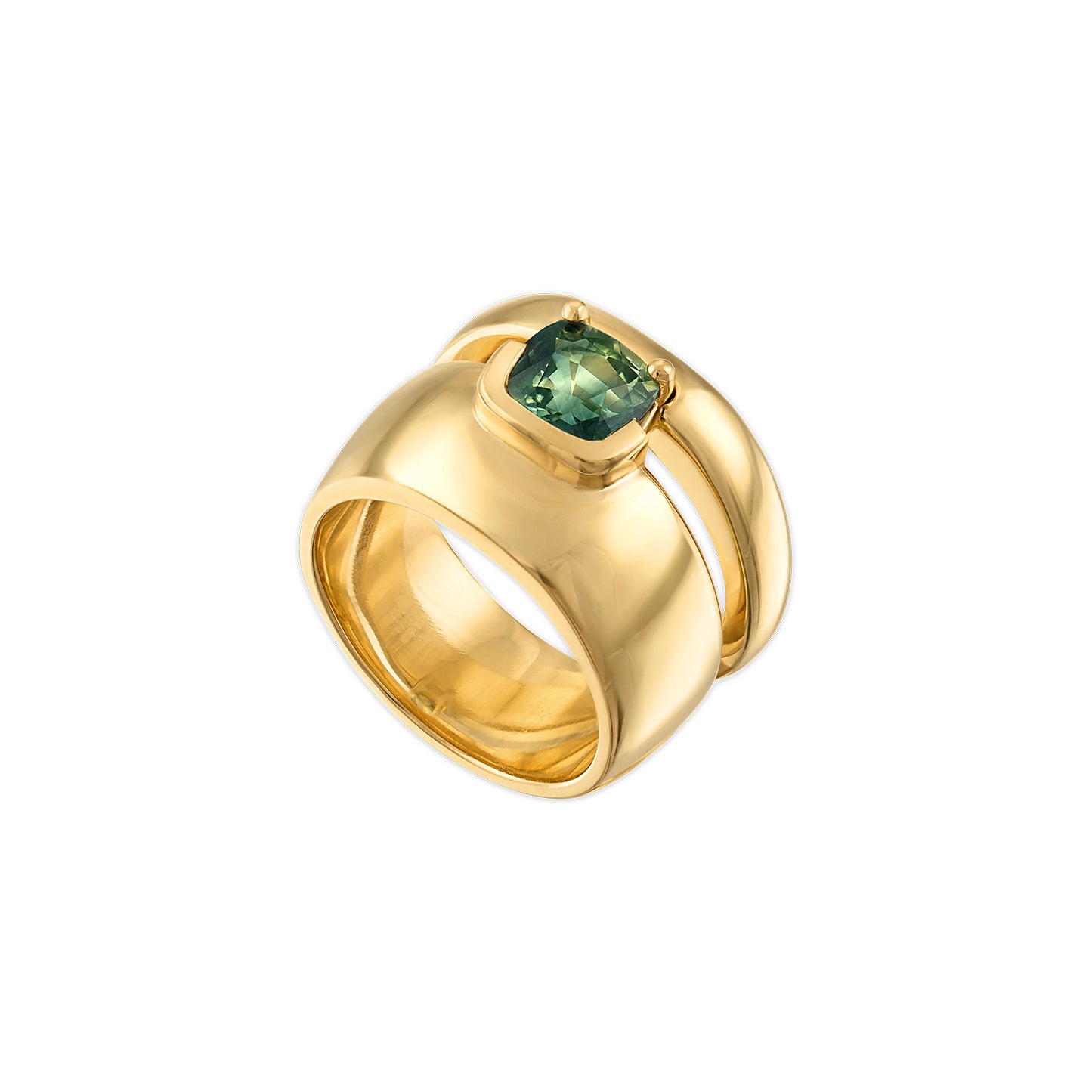 3.00ct Cushion-Cut Parti Sapphire Markie Ring