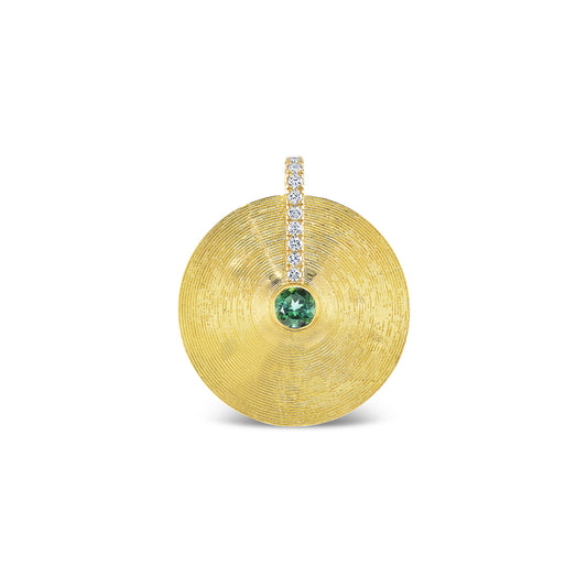 Medium Cymbal Pendant - Green Tourmaline