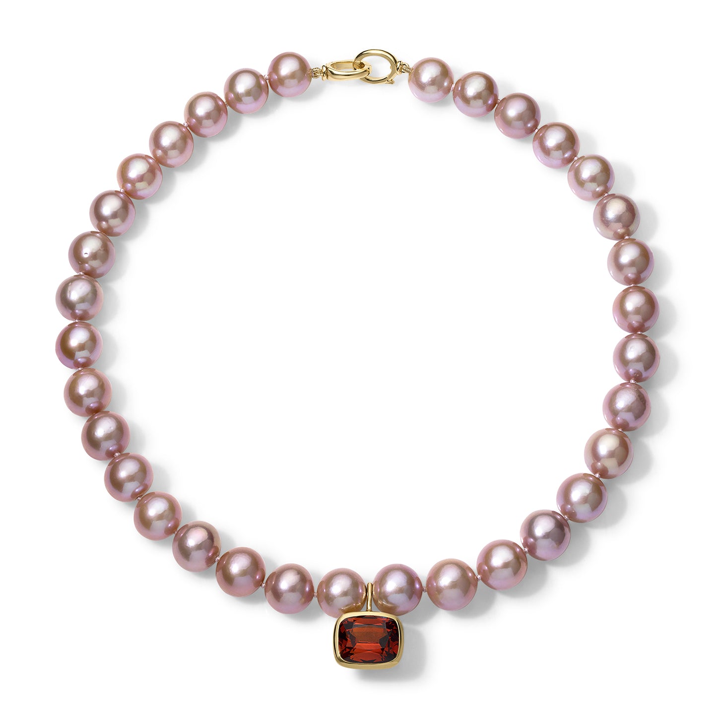 10.34ct Spessartite Garnet and Freshwater Pearl Nina Necklace