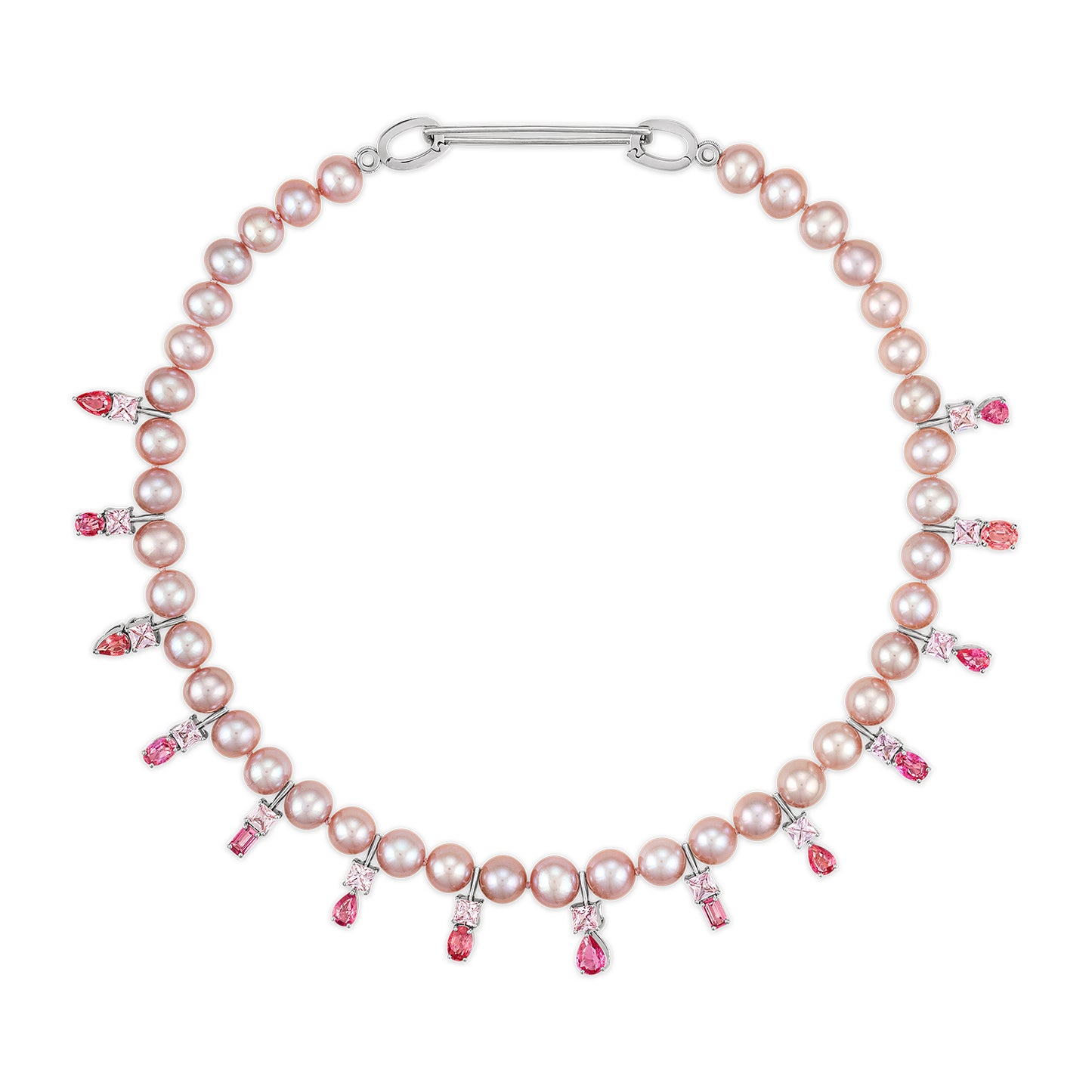 15.44ct Padparadscha Sapphire and Freshwater Pearl Nina Necklace