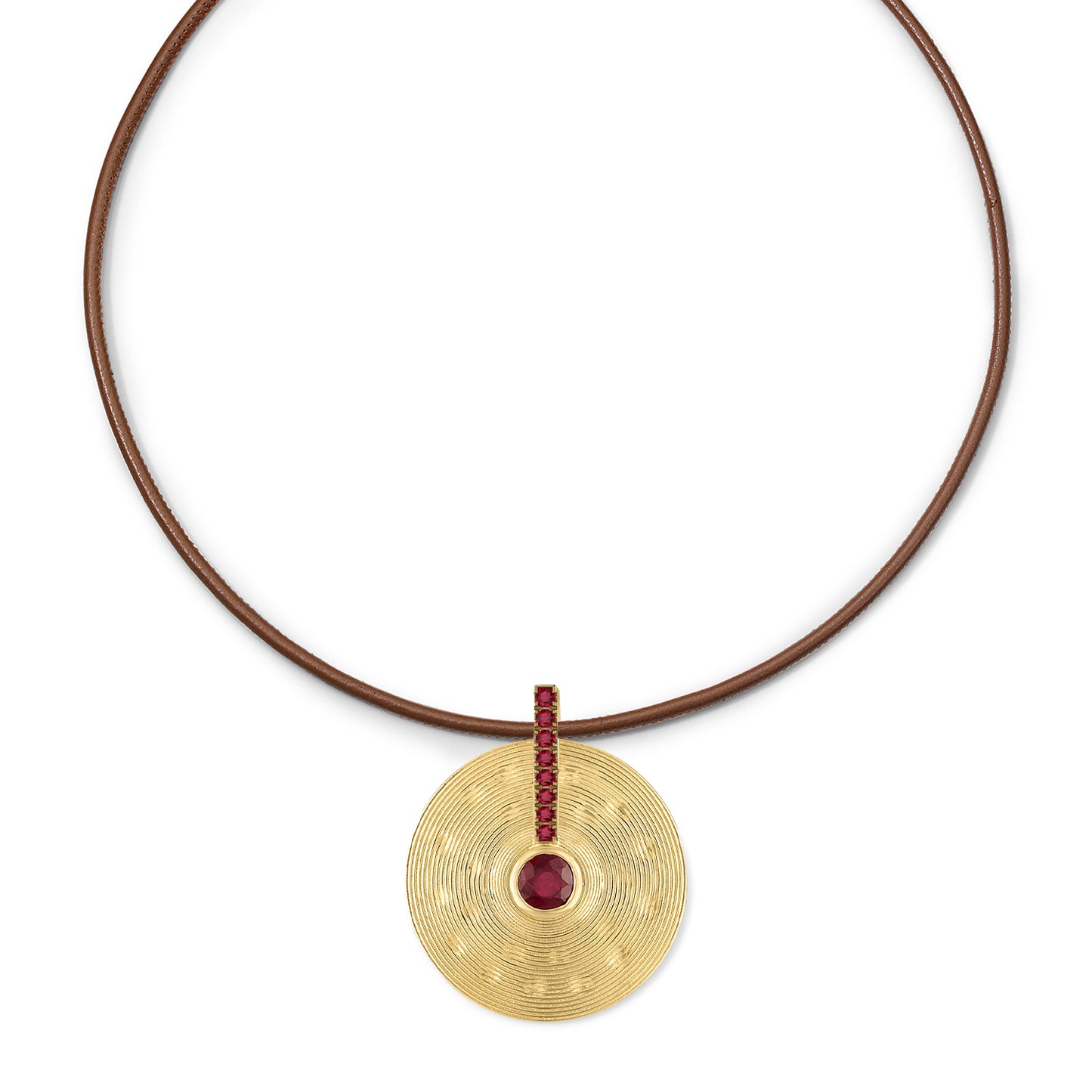 Small Cymbal Pendant - Ruby