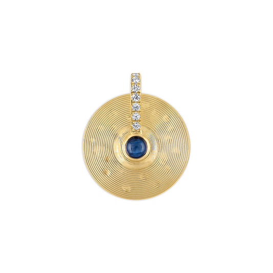 Small Cymbal Pendant - Sapphire Cabochon