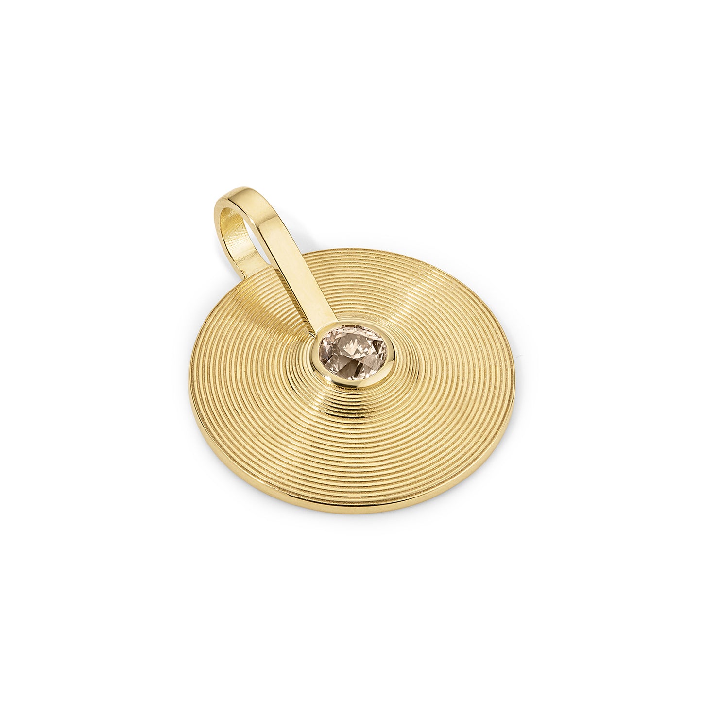 Small Cymbal Pendant - Champagne Diamond