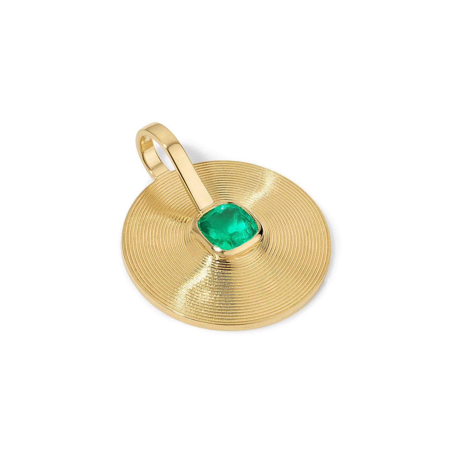 Cymbal Pendant Small 0.95ct Emerald Cushion