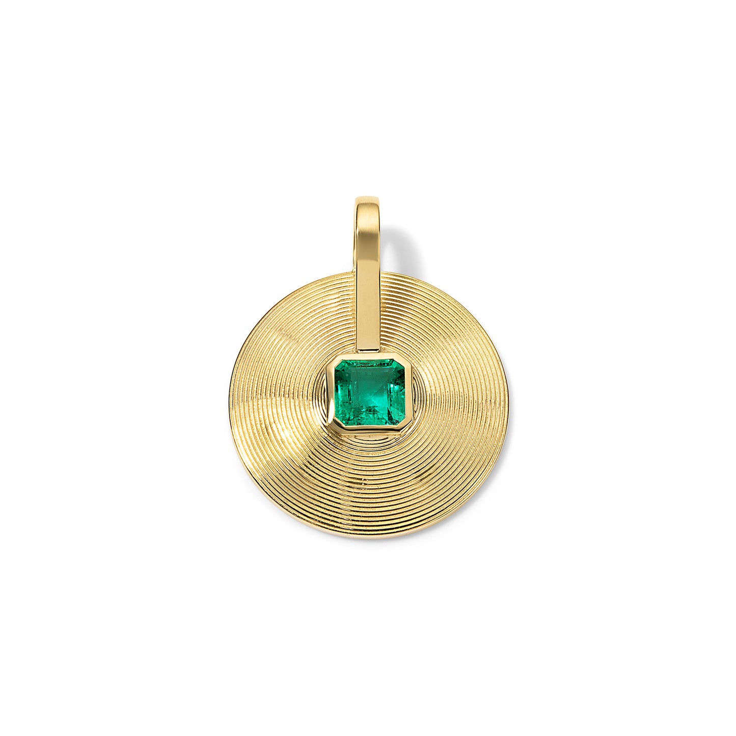 0.95ct Emerald Cut Emerald Small Cymbal Pendant