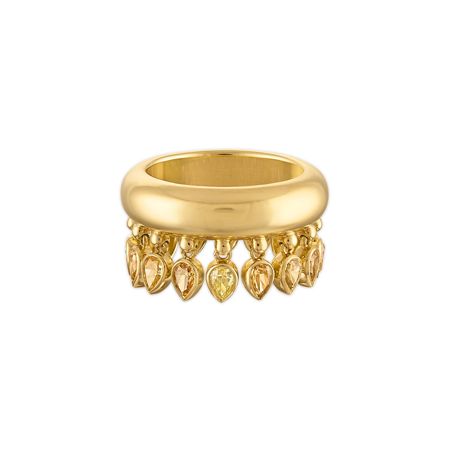 2.02ct Champagne Diamond Pear Tennessee Drip Ring