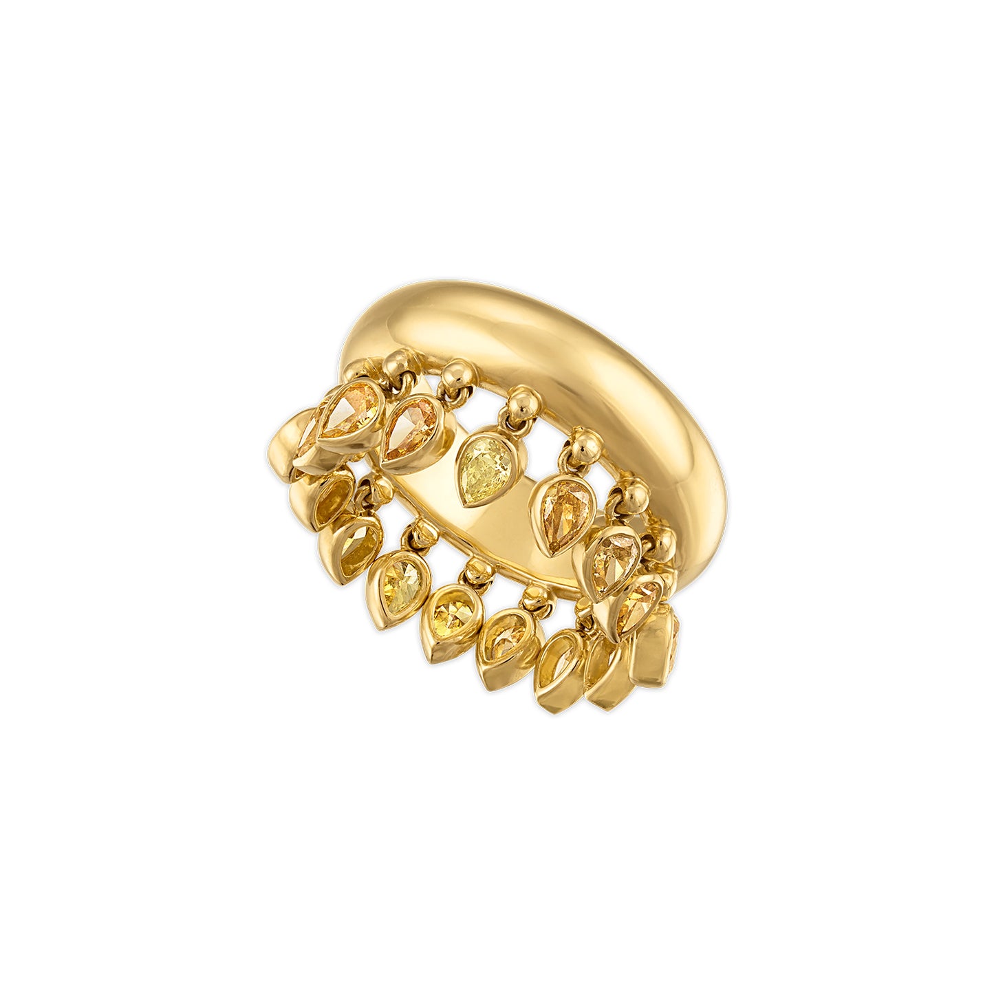 2.02ct Champagne Diamond Pear Tennessee Drip Ring